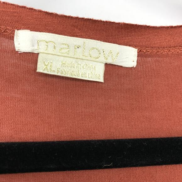 SOLD Marlow Tunic Tank Top Womens Size XL Rust Sheer Mesh Crochet Lace Hem - Picture 6 of 7